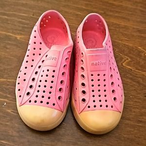Native Shoes Pink and Cream Kids Shoes